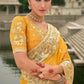 Shaded Yellow Pure Viscose Jacquard Saree Elegant Festive Party Wear