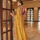 Mustard Yellow Soft Silk Saree with Rani Pink Heavy Embroidered Blouse