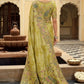 Pistachio Green Soft Silk Saree with Peacock Motif Handwork Elegant
