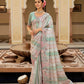 Multicolor Embroidered Jacquard Viscose Silk Saree Elegant Festive Wear