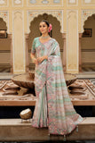 Multicolor Embroidered Jacquard Viscose Silk Saree Elegant Festive Wear