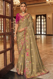 Hits Pure Soft Silk Weaving Embroidery Saree Elegant Festive Party Wear