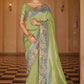 Light Green Soft Silk Saree Elegant Festive Wedding Party Wear Look