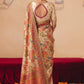 Ivory Dola Silk Saree with Madhubani Prints Heavy Zari Embroidery Elegant