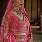 Rani Pink Silk Bridal Lehenga with Double Dupatta Heritage Zari Work