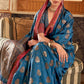 Yale Blue Woven Banarasi Tussar Silk Saree : Top Pick