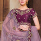 Wine Purple Silk Lehenga Choli with Sequins & Resham Embroidery