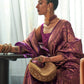 Wine Purple Two Tone Handloom Weaving Banarasi Silk Saree