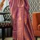 Wine Purple Two Tone Handloom Weaving Banarasi Silk Saree