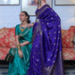 Admiral Blue Dual Tone Zari Woven Banarasi Silk Saree