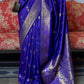Admiral Blue Dual Tone Zari Woven Banarasi Silk Saree