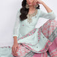 Arctic Blue Designer Georgette Embroidered Suit