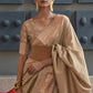 Tortilla Brown Copper Zari Handloom Weaving Tussar Silk Saree