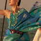 Blue & Green Two Tone Designer Satin Silk Saree