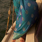 Blue & Green Two Tone Designer Satin Silk Saree