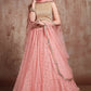 Baby Pink Designer Soft Net Lehenga with Sequins & Zari work