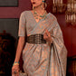 Zeinth Blue Zari Woven Banarasi Brocade Silk Saree