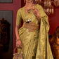 Avocado Green Zari Woven Banarasi Brocade Silk Saree