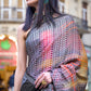 Black & Orange Digital Printed Poly Viscose Saree
