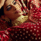 Berry Red Bridal Velvet Lehenga Choli with Embroidery & Hand work