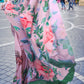 Baby Pink Digital Printed Crepe Silk Saree