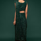 Sacramento Green Sequins & Thread Embroidered Designer Georgette Saree