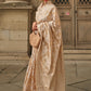 Beige Brown Zari Handloom Woven Organza Silk Saree