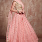 Baby Pink Designer Soft Net Lehenga with Sequins & Zari work