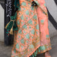 Aerospace Orange Floral Parsi Weaving Handloom Silk Saree
