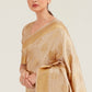 Beige Golden Zari Butta Woven Banasari Silk Saree