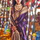 Beige Brown Handloom Woven Art Silk Saree with Brocade Blouse