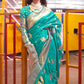 Beige Brown Handloom Woven Art Silk Saree with Brocade Blouse