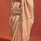 Beige Brown Handwoven Viscose Designer Saree