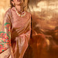 Peach Pink Zari Woven Tissue Silk Saree Having Paithani Pallu
