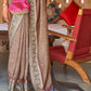 Fawn Brown Bandhani Design Silk Saree with Jacquard Border & Pallu