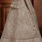 Umber Brown Soft Net Lehenga Choli with Thread, Zarkan & Pearl work