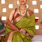 Avocado Green Bandhani Design Silk Saree with Jacquard Border & Pallu