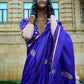 Admiral Blue Zari Woven Satin Silk Saree