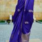 Admiral Blue Zari Woven Satin Silk Saree