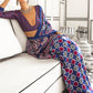 Whale Blue Ajrakh Printed Satin Crepe Saree