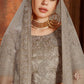 Umber Brown Soft Net Lehenga Choli with Thread, Zarkan & Pearl work