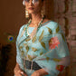 Baby Blue Digital Floral Print Organza Saree