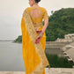 Shaded Yellow Pure Viscose Jacquard Saree Elegant Festive Party Wear