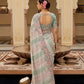 Multicolor Embroidered Jacquard Viscose Silk Saree Elegant Festive Wear