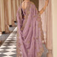 Lavender Mauve Designer Soft Silk Saree Elegant Festive Party Wear Look