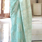 Tiffany Blue Lucknowi Chikankari Weaving Silk Saree