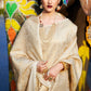 White Gold Handloom Weave Kanjivaram Silk Saree