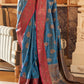 Yale Blue Woven Banarasi Tussar Silk Saree : Top Pick