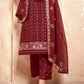 Maroon Red Georgette Salwar Suit with Thread & Sequence Embroidery work