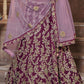 Wine Purple Silk Lehenga Choli with Sequins & Resham Embroidery
